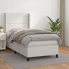 vidaXL Boxspringbett mit Matratze Wei&szlig; 90x190 cm Kunstleder