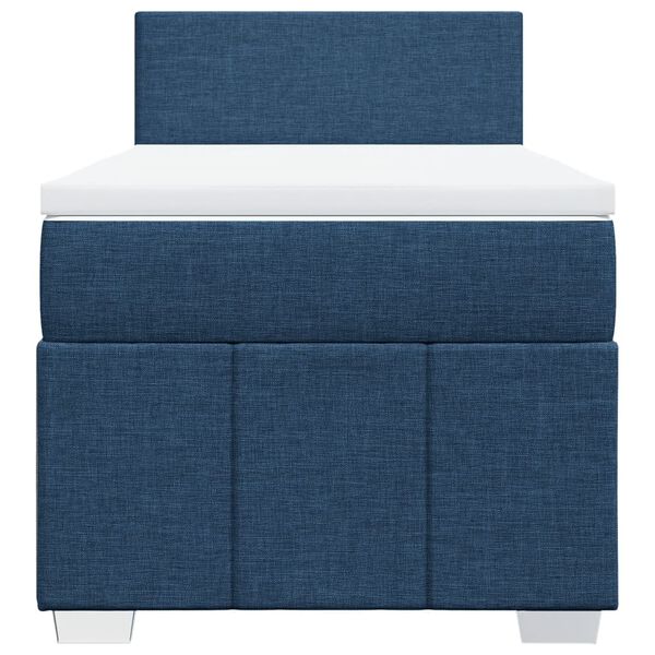 vidaXL Boxspringbett mit Matratze Blau 100x200 cm Stoff