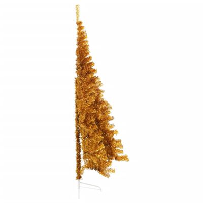 vidaXL Künstlicher Halb-Weihnachtsbaum mit Ständer Gold 240 cm PET