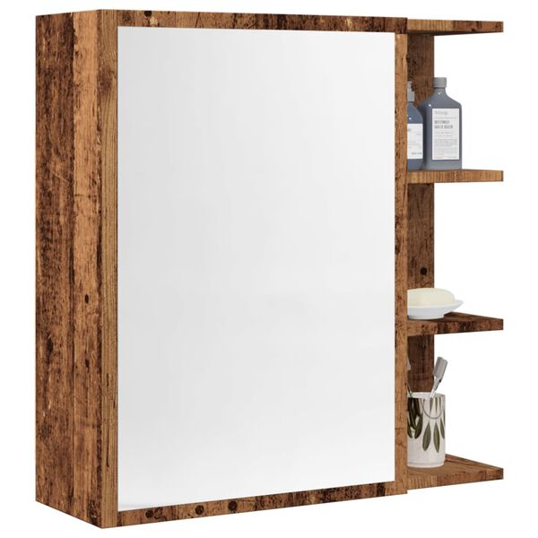 vidaXL Spiegelschrank Altholz-Optik 62,5x20,5x64 cm Holzwerkstoff