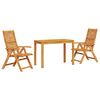 vidaXL Garten Essgruppe 3 pcs Braun Massivholz Akazie