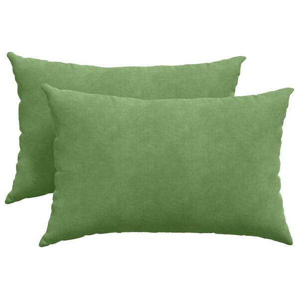 vidaXL Sofakissen 2 St&uuml;ck Hellgr&uuml;n 60 x 40 cm Cordstoff