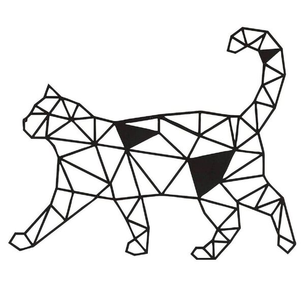 Homemania Wanddekoration Katze 46x37 cm Stahl Schwarz