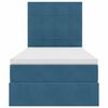 vidaXL Bett mit Stauraum und LED mit LED Dunkelblau 100 x 200 cm Samt