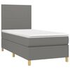 vidaXL Boxspringbett mit Matratze Dunkelgrau 100x200 cm Stoff