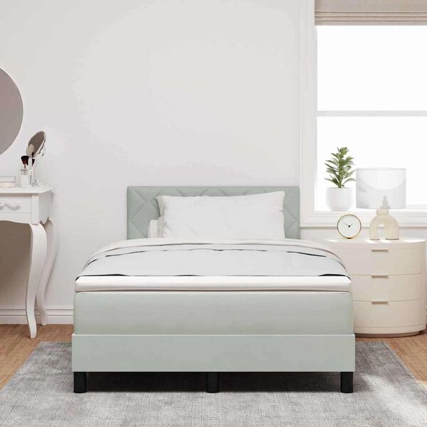 vidaXL Boxspringbett mit Matratze Hellgrau 120 x 190 cm Samt