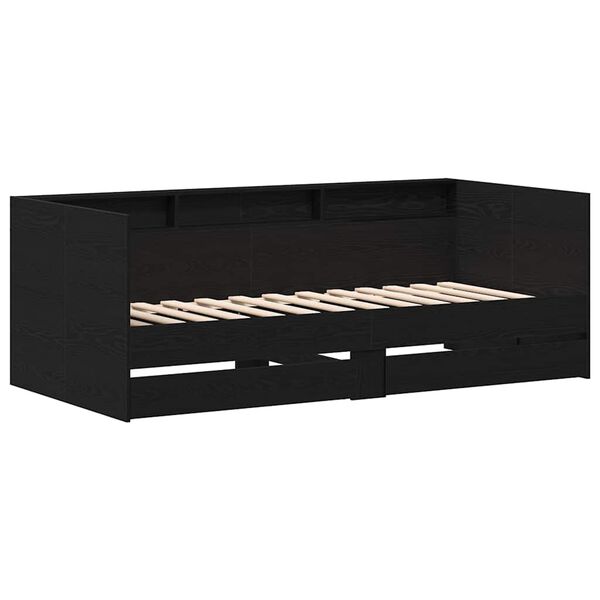 vidaXL Tagesbett Schwarz Eichen-Optik 100 x 200 cm Holzwerkstoff