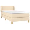 vidaXL Boxspringbett mit Matratze Creme 90x190 cm Stoff