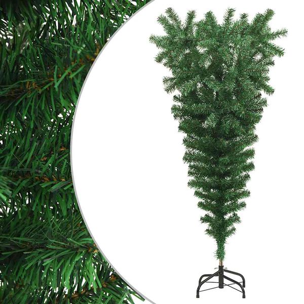 vidaXL K&uuml;nstlicher Weihnachtsbaum mit St&auml;nder Umgekehrt Gr&uuml;n 120 cm