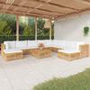 vidaXL 11-tlg. Garten-Lounge-Set mit Kissen Massivholz Teak