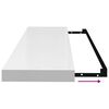 vidaXL Schweberegale 4 Stk. Hochglanz-Wei&szlig; 90x23,5x3,8 cm MDF