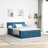 vidaXL Ottoman-Bett mit Matratze Dunkelblau 140x200 cm Samt