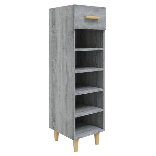 vidaXL Schuhschrank Grau Sonoma 30x35x105 cm Holzwerkstoff
