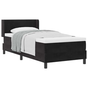 vidaXL Boxspringbett mit Kopfteil Schwarz 200 x 80 cm Samt