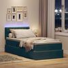 vidaXL Bett mit Stauraum und LED mit LED Dunkelgr&uuml;n 90 x 200 cm Samt