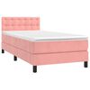 vidaXL Boxspringbett mit Matratze Rosa 90x190 cm Samt