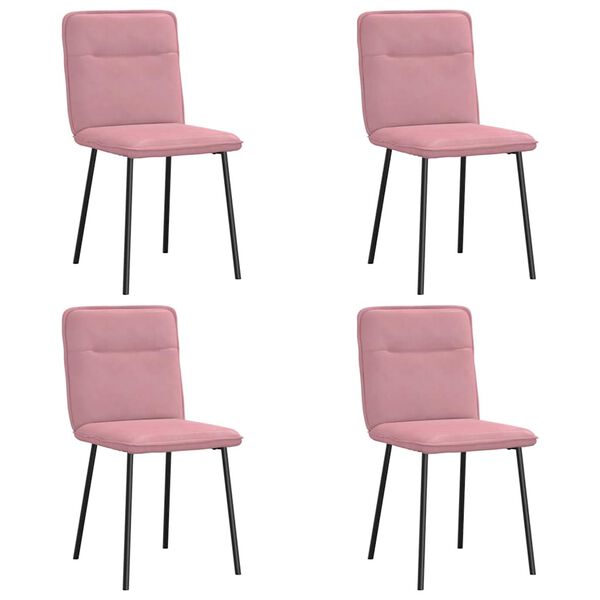 vidaXL Esszimmerst&uuml;hle 4 Stk. Rosa Samt
