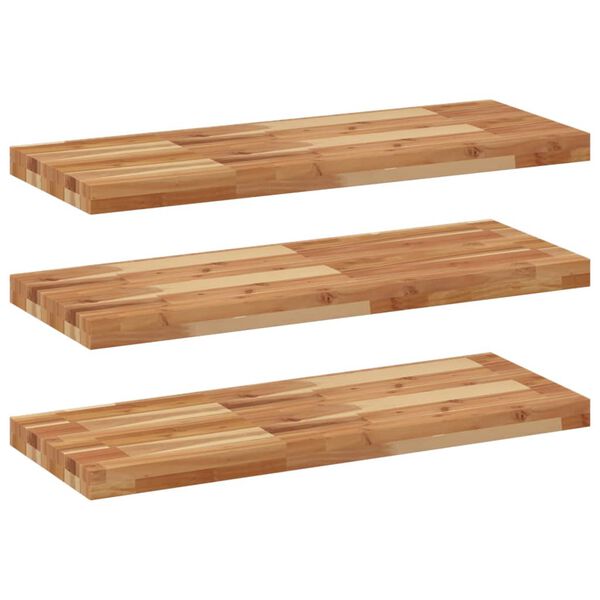 vidaXL Schweberegale 3 Stk. 100x30x4 cm Massivholz Akazie &Ouml;lbehandelt