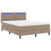 vidaXL Boxspringbett mit Matratze Cappuccino 140 x 200 cm Kunstleder