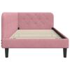 vidaXL Eckbettgestell mit Kopfteil Rosa 90 x 190 cm Samt