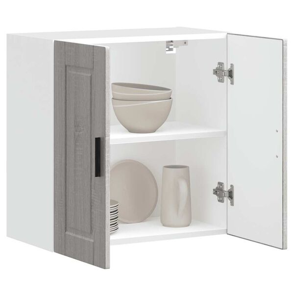 vidaXL K&uuml;chen-H&auml;ngeschrank Porto Grau Sonoma Holzwerkstoff