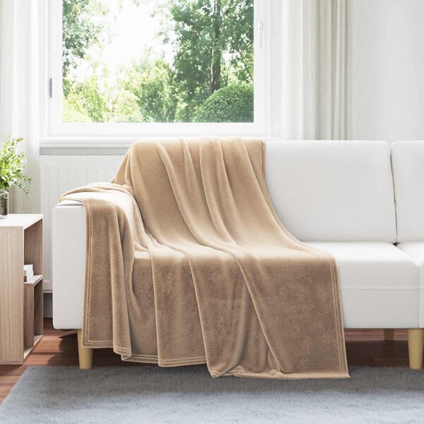 vidaXL &Uuml;berwurfdecke Kamel 150 x 200 cm Fleece