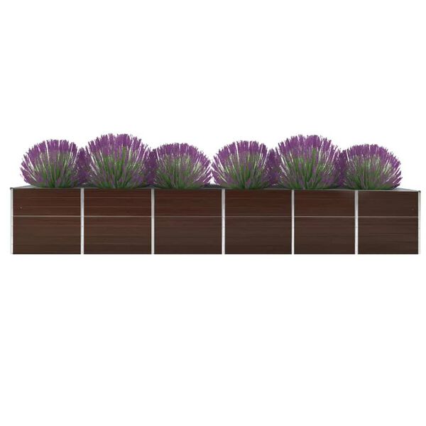 vidaXL Garten-Hochbeet Verzinkter Stahl 480x80x77 cm Braun
