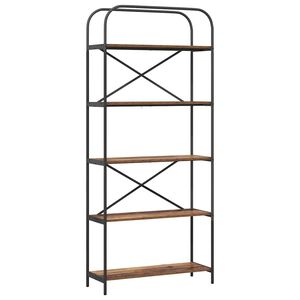 vidaXL B&uuml;cherregal 5 Ebenen 80 x 30 x 183 cm Holzwerkstoff Altholz