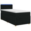 vidaXL Boxspringbett mit Matratze Schwarz 90 x 200 cm Stoff