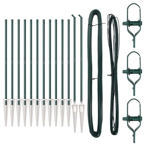 vidaXL Zaunpfosten 13 pcs Gr&uuml;n Stahl