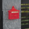 vidaXL Wandmontierter Briefkasten Rot 40,5 x 16 x 45 cm Gussaluminium