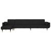 vidaXL Schlafsofa in L-Form Schwarz 275x140x70 cm Samt