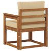vidaXL Outdoor-Sofa Massives Akazienholz und Polyester Natur