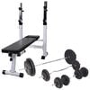 vidaXL Hantelbank mit Ablage, Langhantel und Kurzhantel-Set 90 kg