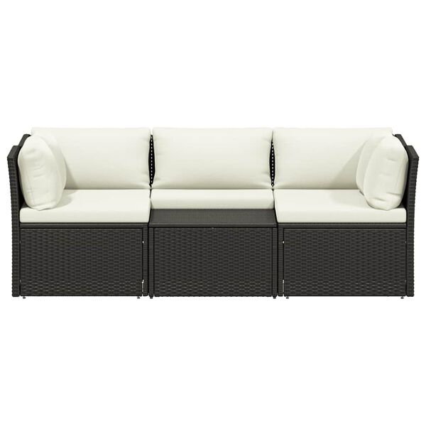 vidaXL 4-tlg. Garten-Lounge-Set mit Kissen Poly-Rattan Braun