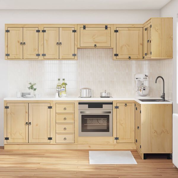 vidaXL Schrank mit Schubladen 10 pcs Honig Massives Kiefernholz