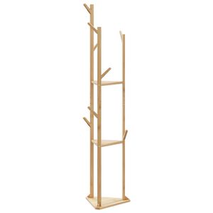 vidaXL Kleiderst&auml;nder mit Haken und Ablagen 39x33x166 cm Bambus
