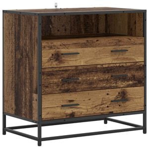 vidaXL Schubladenschrank 3-Schublade Altholz 70 x 41 x 70 cm
