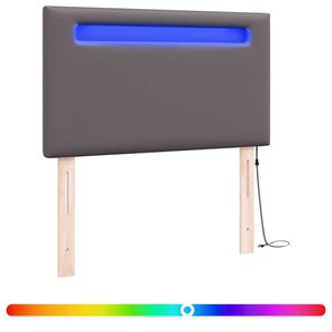 vidaXL LED Kopfteil Grau 100 cm Kunstleder