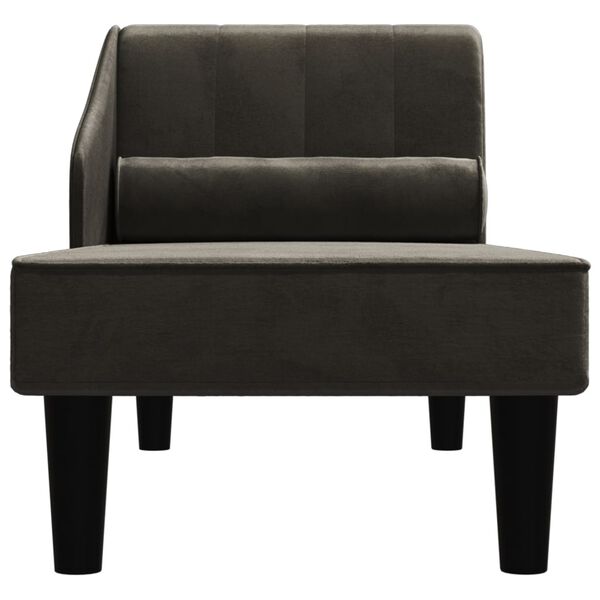 vidaXL Chaiselongue mit Nackenrolle Schwarz Samt