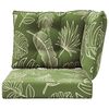 vidaXL Sofakissen f&uuml;r drau&szlig;en 3 pcs Blattdesign Polyester