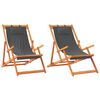 vidaXL Strandst&uuml;hle 2 Stk. Klappbar Grau Stoff
