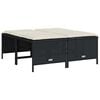vidaXL Gartenhocker mit Kissen 4 Stk. Schwarz Poly Rattan