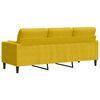 vidaXL 3-Sitzer-Sofa mit Zierkissen Gelb 180 cm Samt