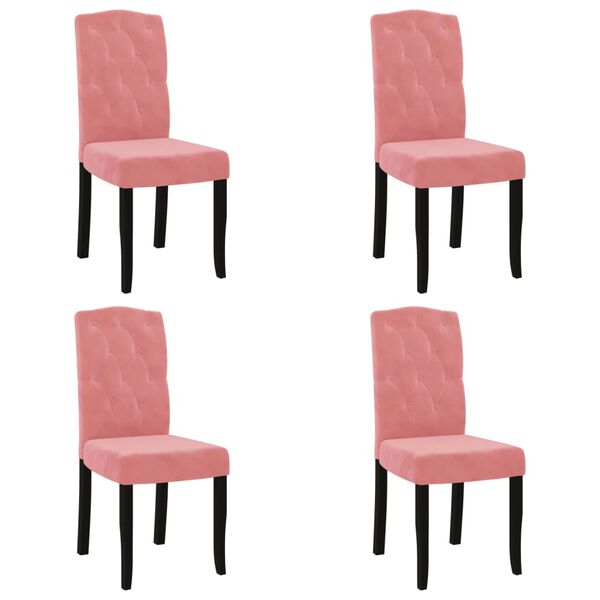 vidaXL Esszimmerst&uuml;hle 4 Stk. Rosa Samt