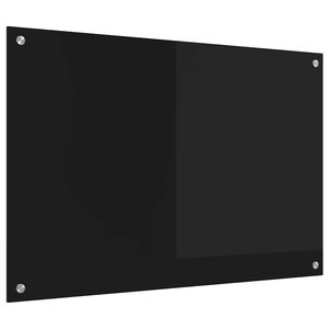 vidaXL K&uuml;chenr&uuml;ckwand Schwarz 90 x 60 cm Geh&auml;rtetes Glas