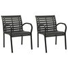 vidaXL Gartenst&uuml;hle 2 Stk. Stahl und WPC Schwarz