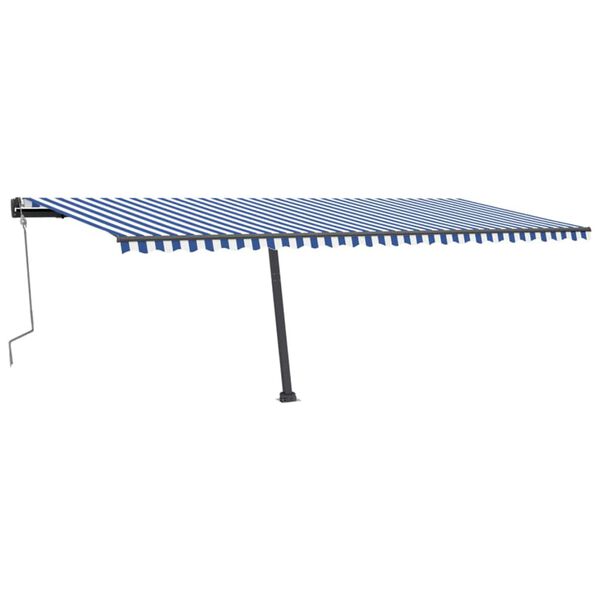 vidaXL Standmarkise Manuell Einziehbar 600x300 cm Blau/Wei&szlig;