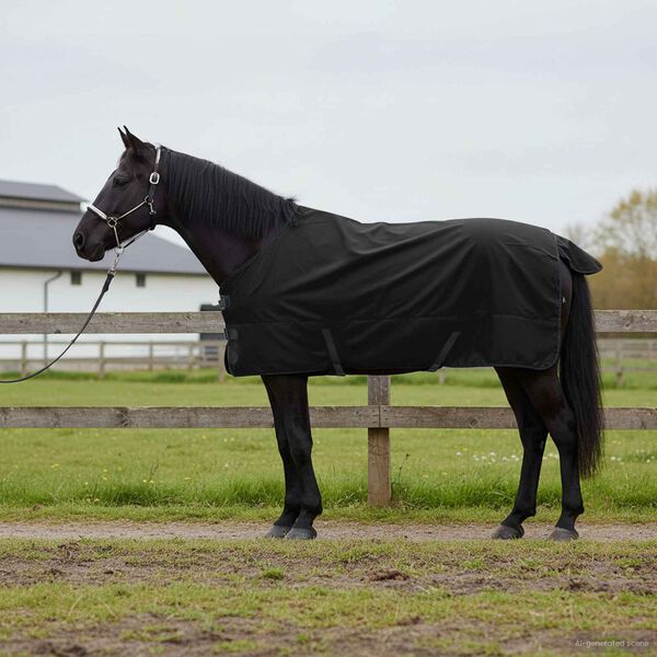 vidaXL Pferdedecke Dunkelgr&uuml;n und Schwarz 125 cm Polyester