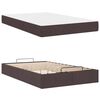 vidaXL Bettgestell mit Matratze mit Matratze 2 pcs Hellbraun Stoff